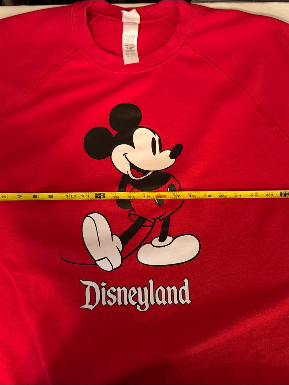 Disney Red Sweatshirt with Classic Mickey & Disneyland Script
